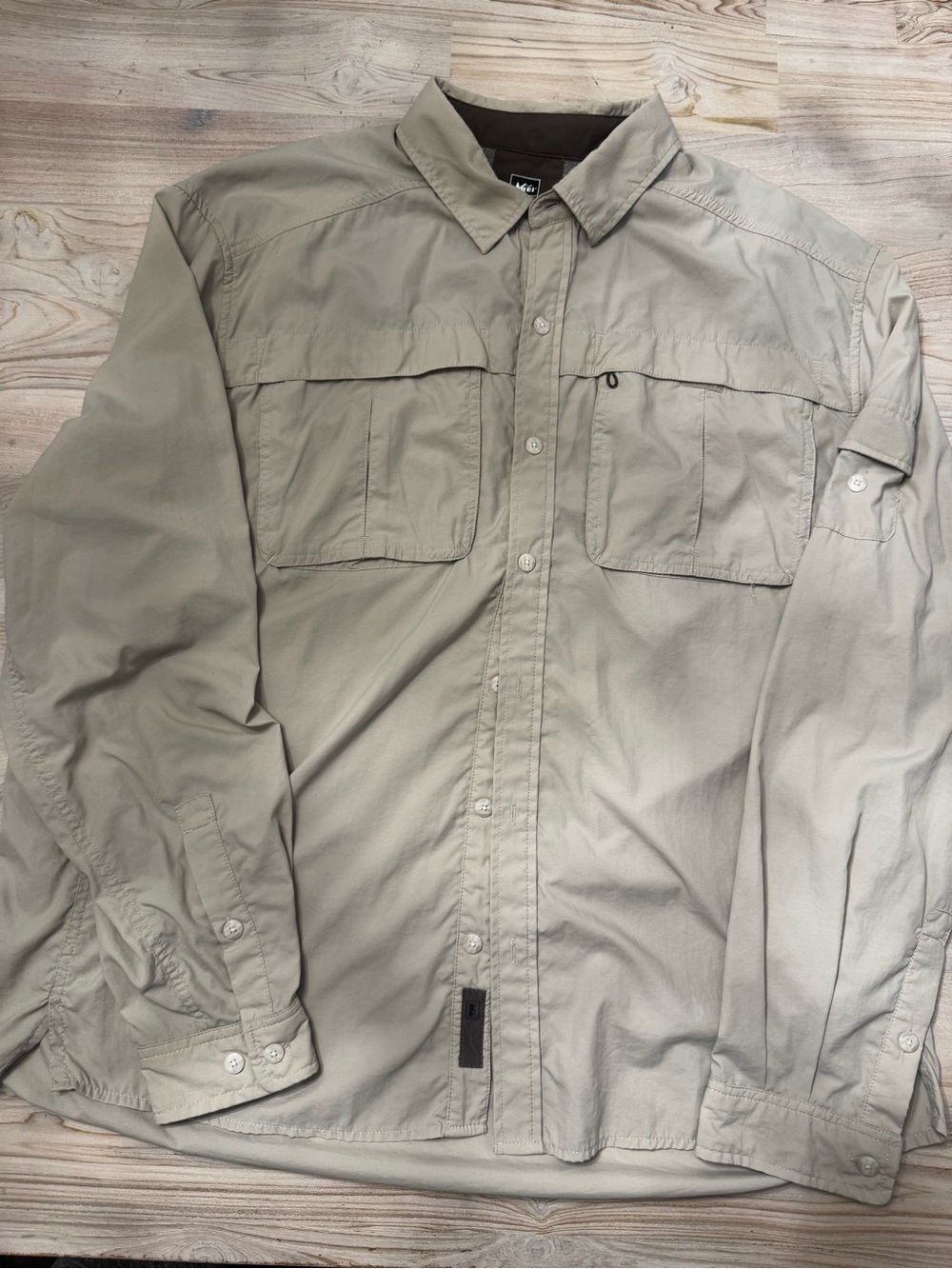 REI Men's Lightweight Button-Front Shirt Jacket - Khaki/Tan